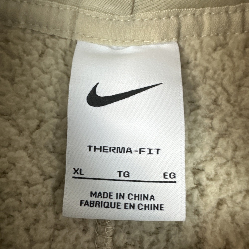 Nike Sweatshirt Pant Set Womens XL Beige Fleece Sherpa Mock Neck DD6487 Cozy - Picture 8 of 16